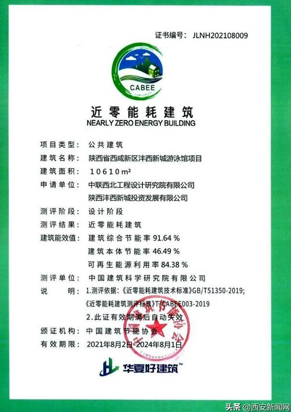 全國首個(gè)AAA級裝配式近零能耗游泳館在陜西灃西新城誕生 全國首個(gè)AAA級裝配式近零能耗游泳館在陜西灃西新城誕生
